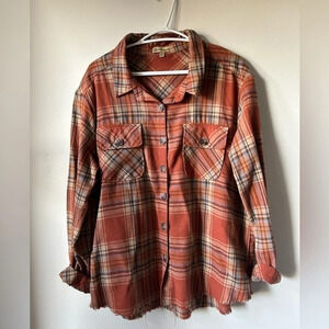 Democracy Orange  Flannel